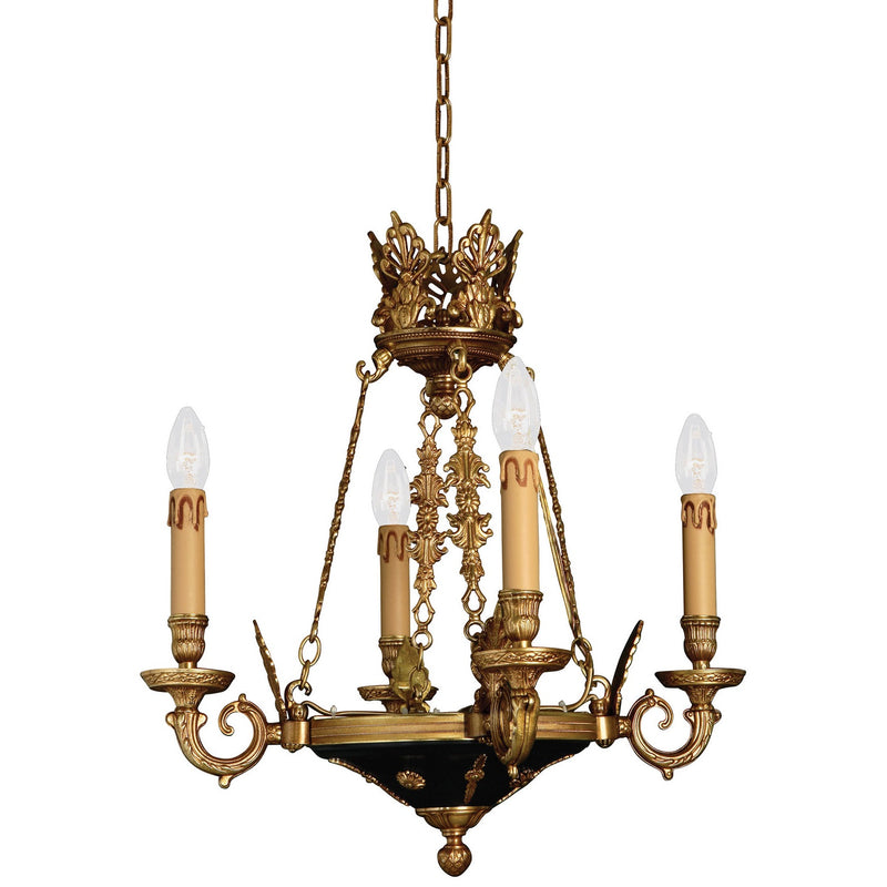 Metropolitan - N850204 - Four Light Chandelier - Vintage - Dor√© Gold W/ Black