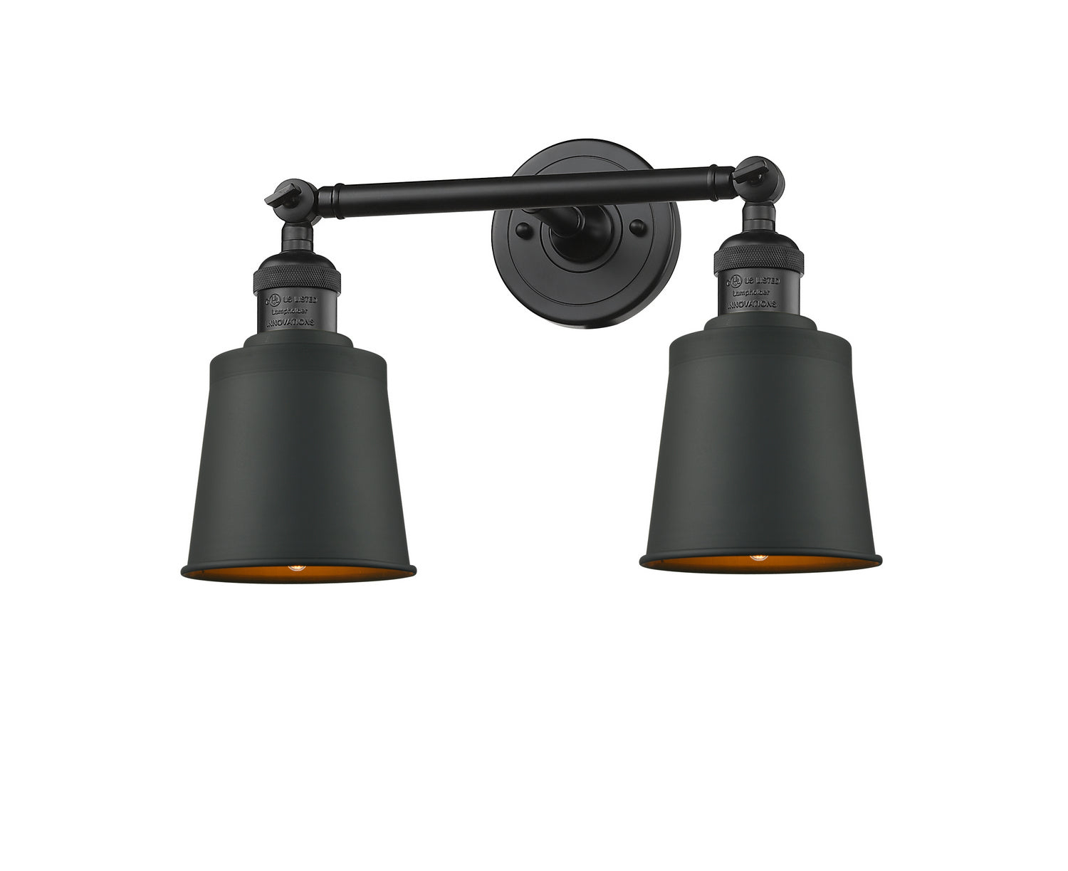 Innovations - 208L-BK-M9-BK - Two Light Bath Vanity - Franklin Restoration - Matte Black