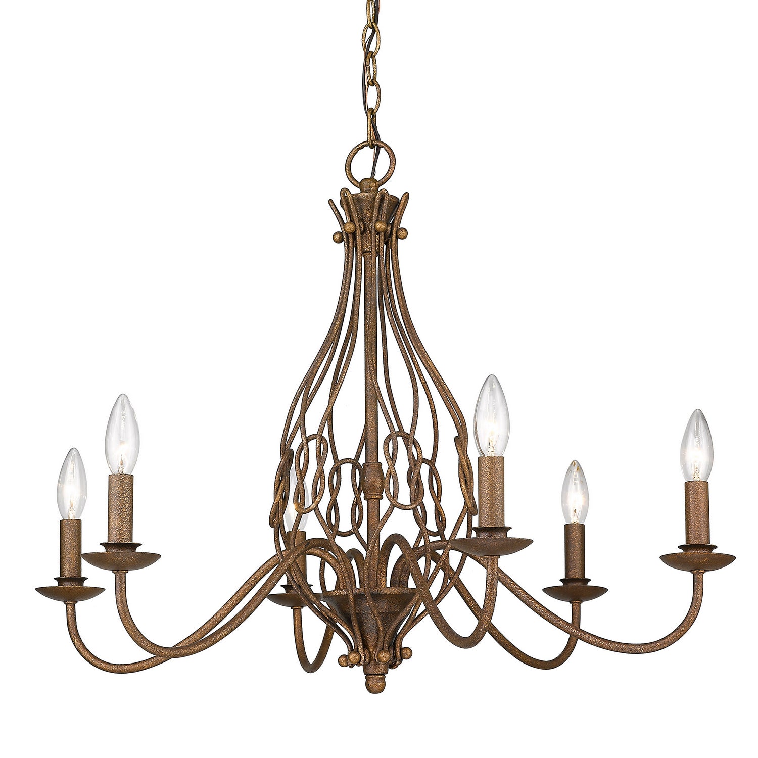 Golden - 1349-6 BC - Six Light Chandelier - Antoinette - Burnished Chestnut
