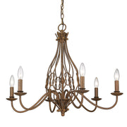 Golden - 1349-6 BC - Six Light Chandelier - Antoinette - Burnished Chestnut