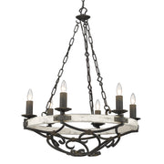 Golden - 1821-6 ABI-CDW - Six Light Chandelier - Madera - Antique Black Iron
