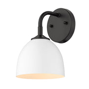Golden - 6956-1W BLK-WHT - One Light Wall Sconce - Zoey - Matte Black
