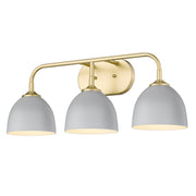 Golden - 6956-BA3 OG-MGY - Three Light Bath Vanity - Zoey - Olympic Gold