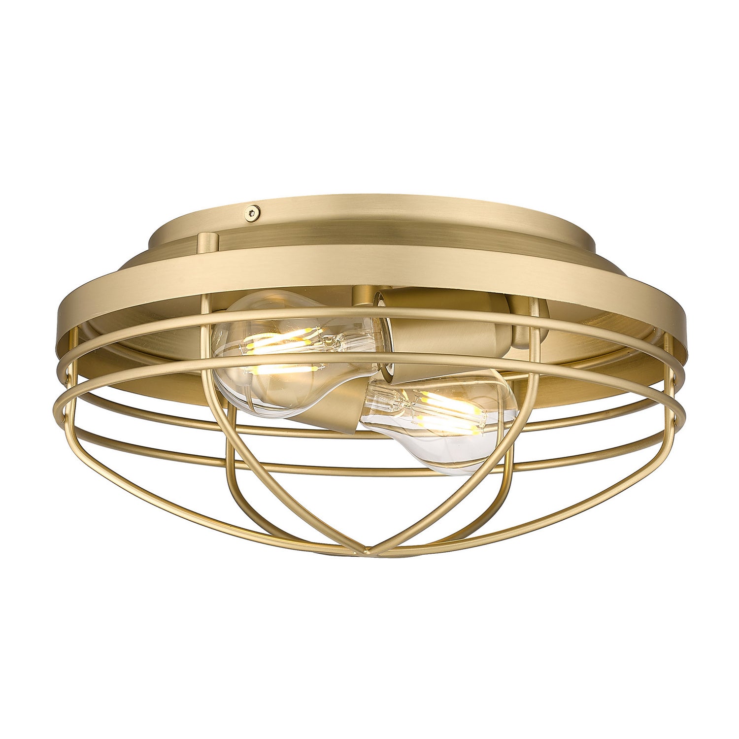 Golden - 9808-FM BCB - Two Light Flush Mount - Seaport - Brushed Champagne Bronze