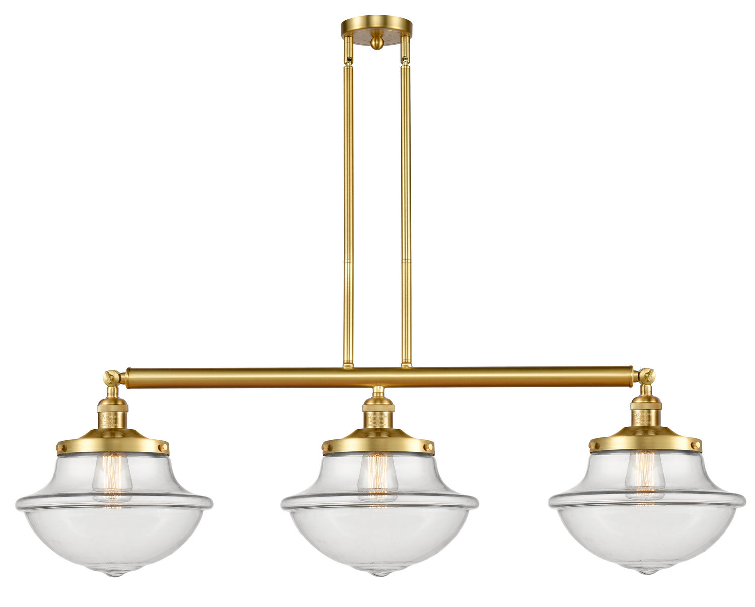 Innovations - 213-SG-G542 - Three Light Island Pendant - Franklin Restoration - Satin Gold