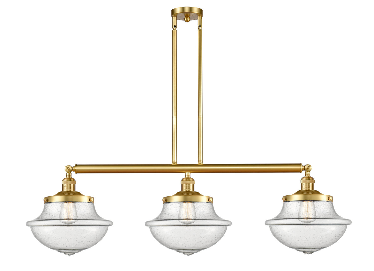 Innovations - 213-SG-G544 - Three Light Island Pendant - Franklin Restoration - Satin Gold