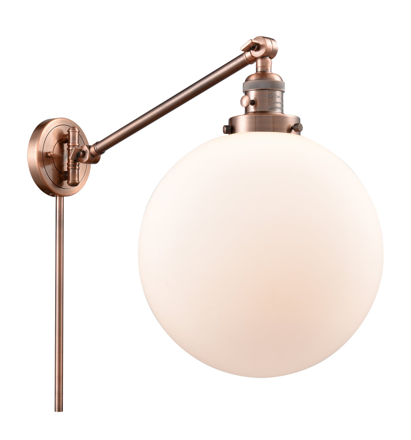 Innovations - 237-AC-G201-12 - One Light Swing Arm - Franklin Restoration - Antique Copper