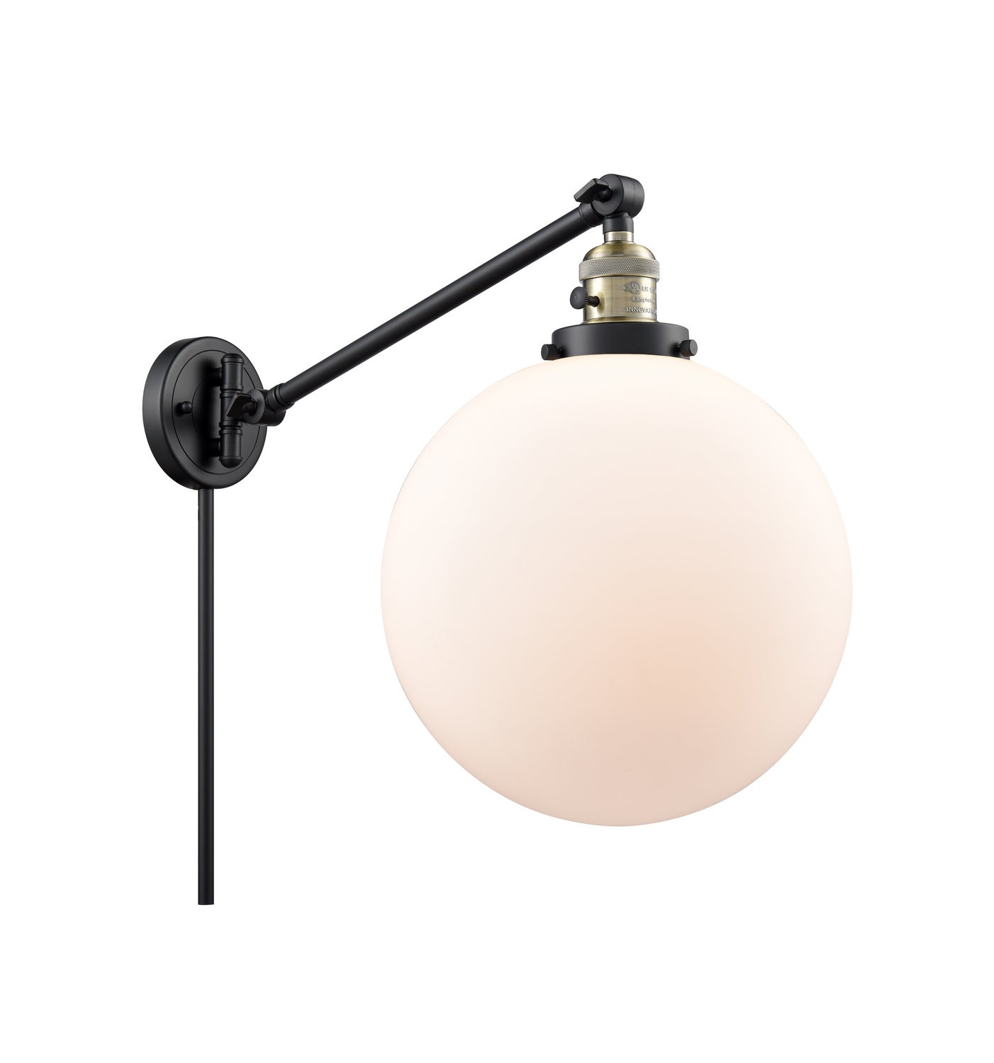 Innovations - 237-BAB-G201-12 - One Light Swing Arm - Franklin Restoration - Black Antique Brass