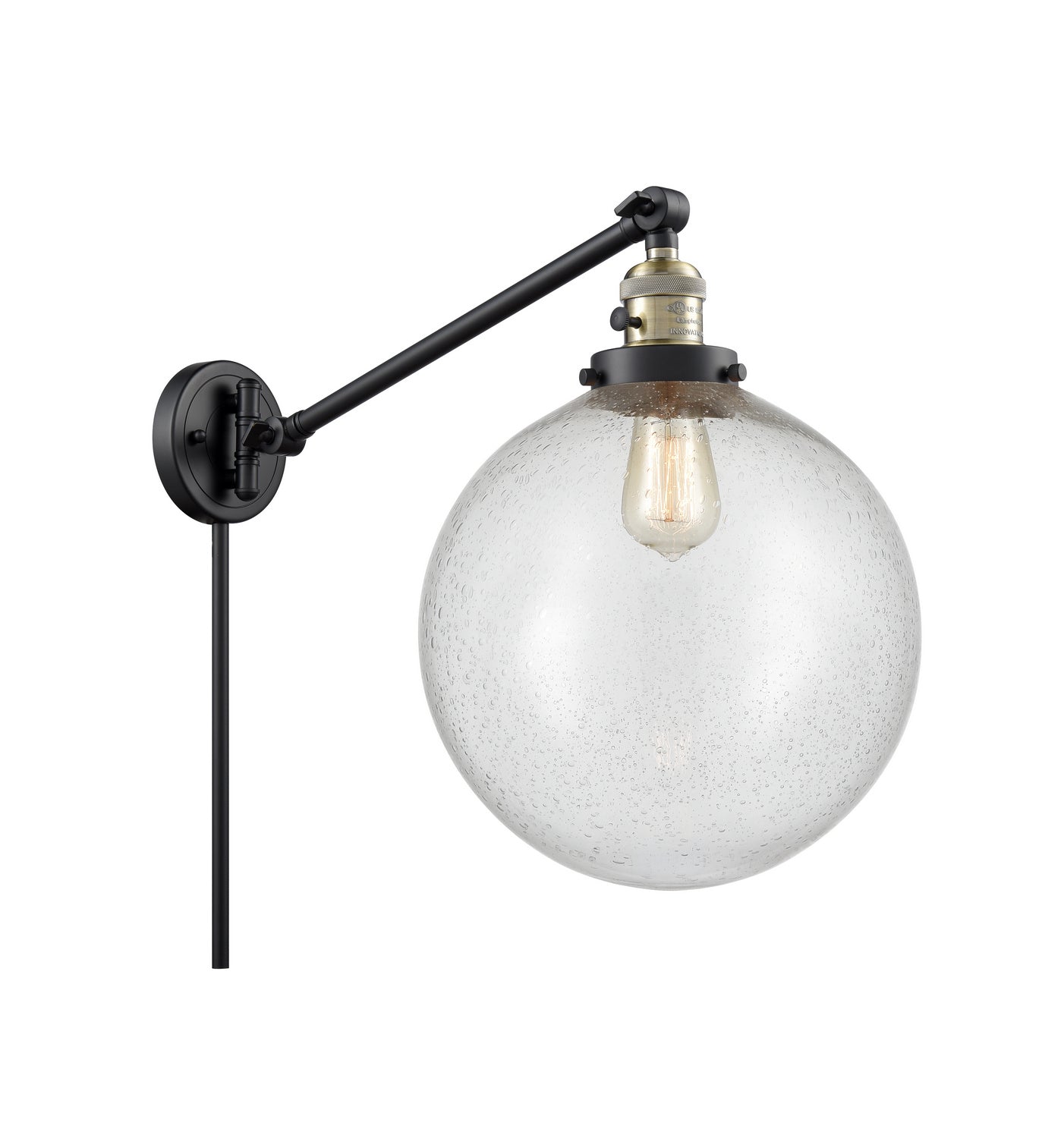 Innovations - 237-BAB-G204-12 - One Light Swing Arm - Franklin Restoration - Black Antique Brass
