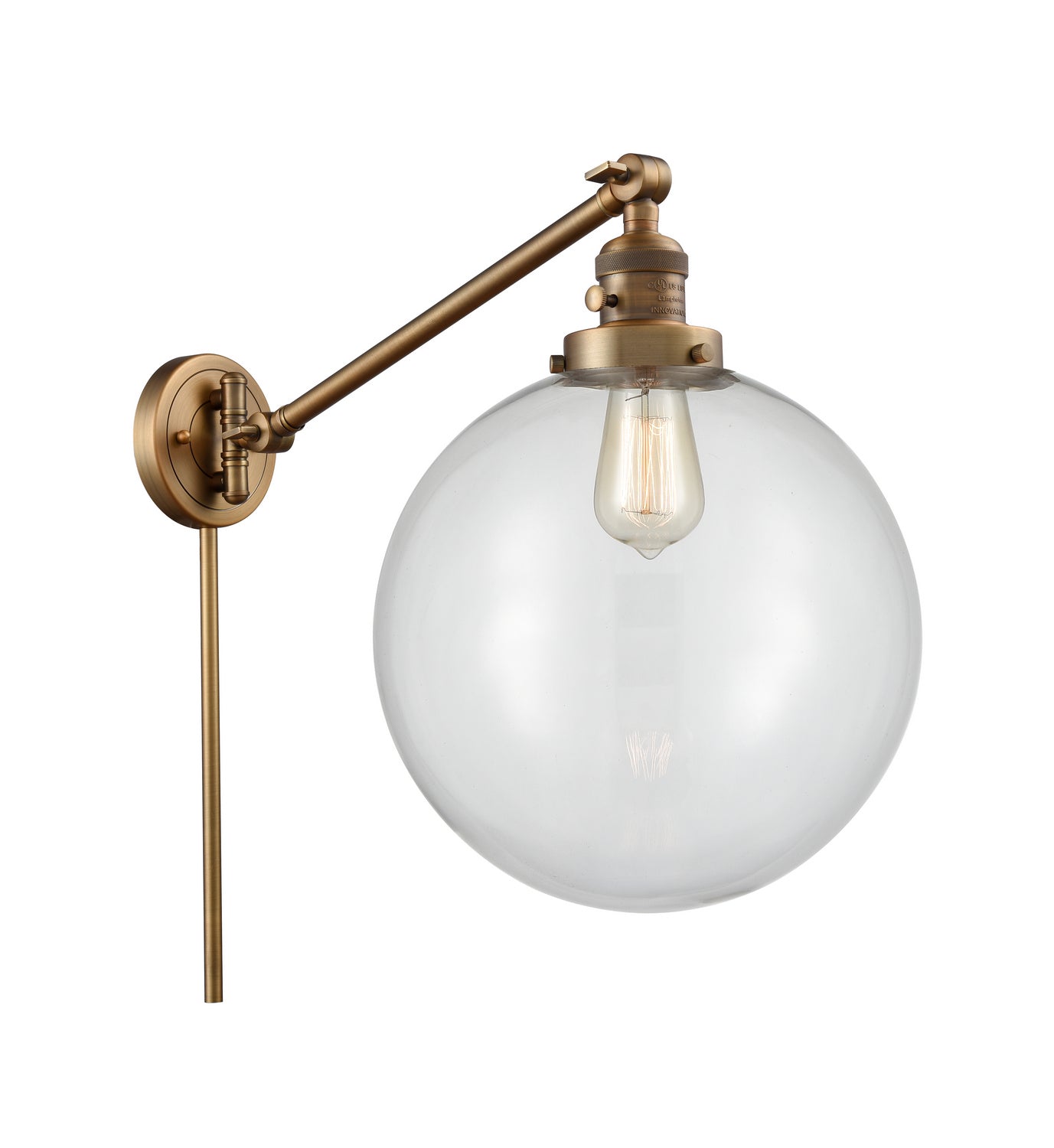 Innovations - 237-BB-G202-12 - One Light Swing Arm - Franklin Restoration - Brushed Brass