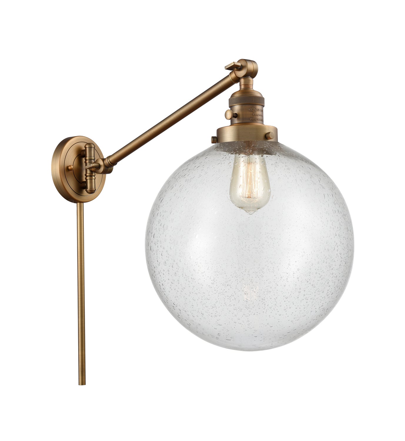 Innovations - 237-BB-G204-12 - One Light Swing Arm - Franklin Restoration - Brushed Brass