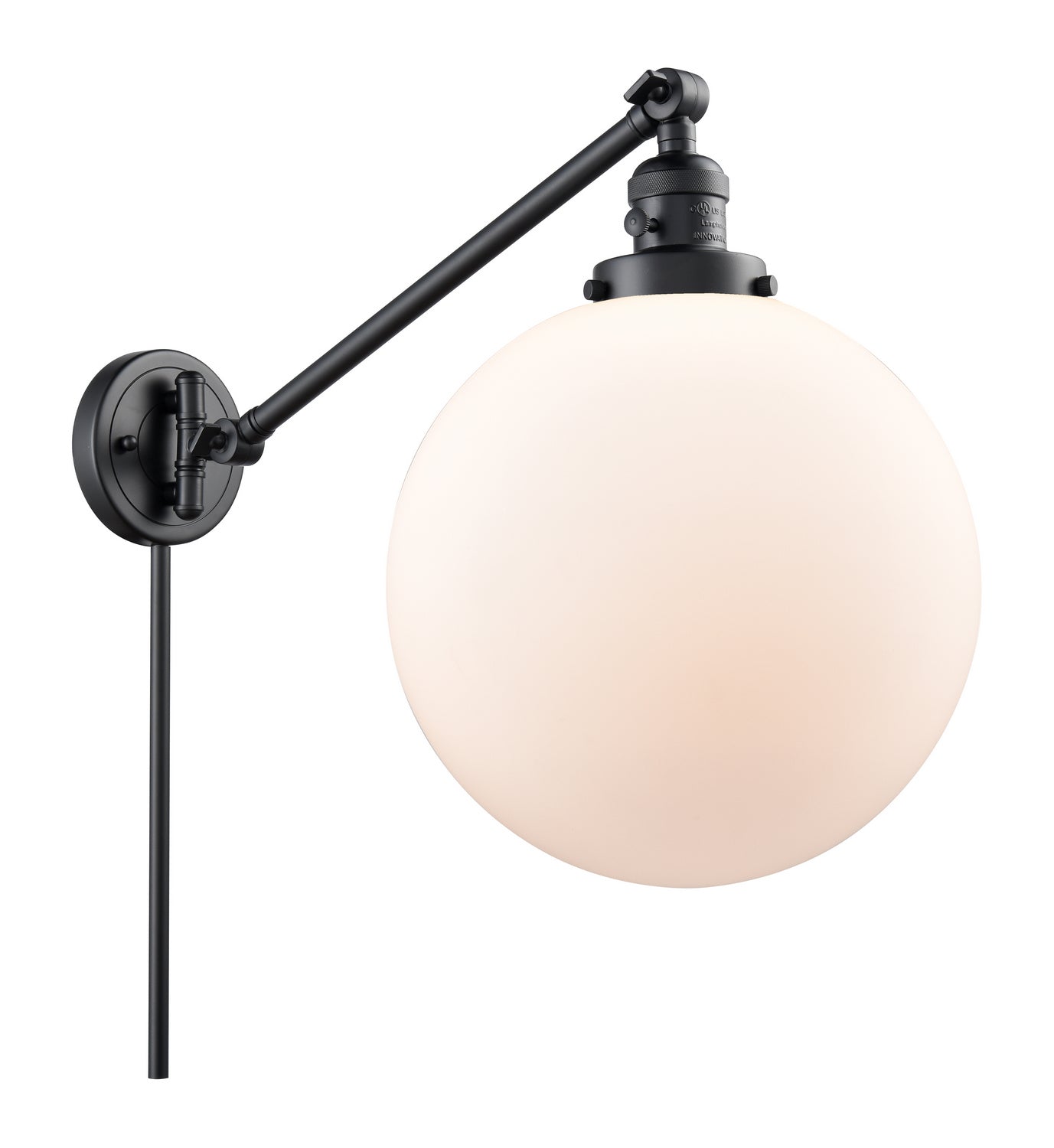 Innovations - 237-BK-G201-12 - One Light Swing Arm - Franklin Restoration - Matte Black