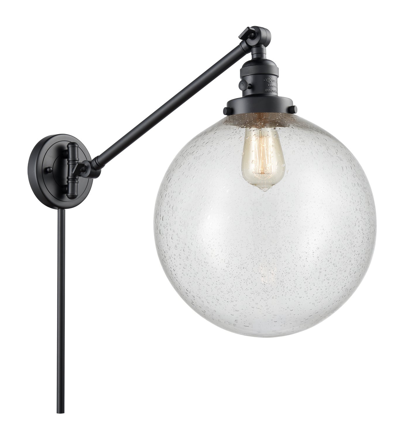 Innovations - 237-BK-G204-12 - One Light Swing Arm - Franklin Restoration - Matte Black