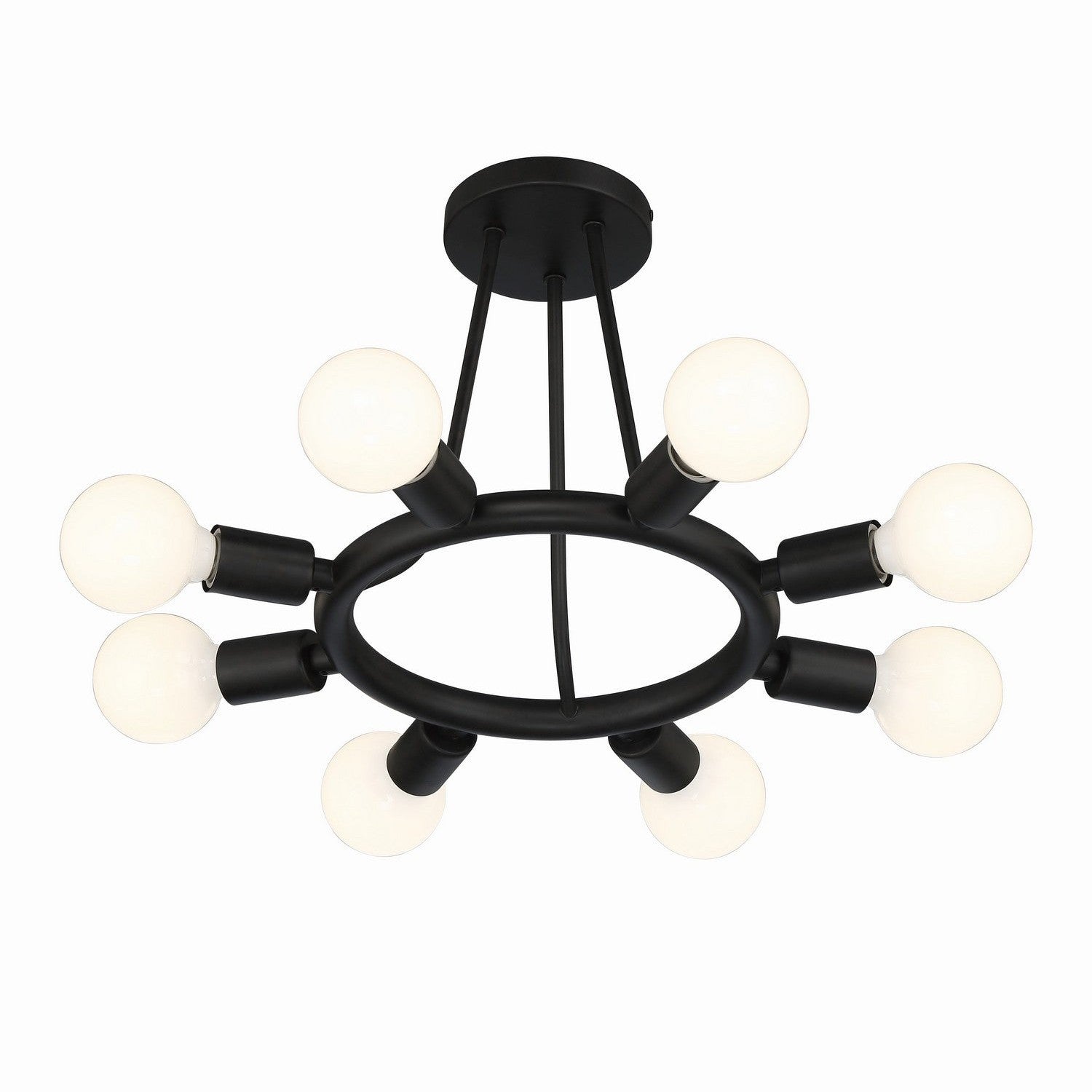 Crystorama - 9043-BK - Eight Light Semi Flush Mount - Dakota - Black