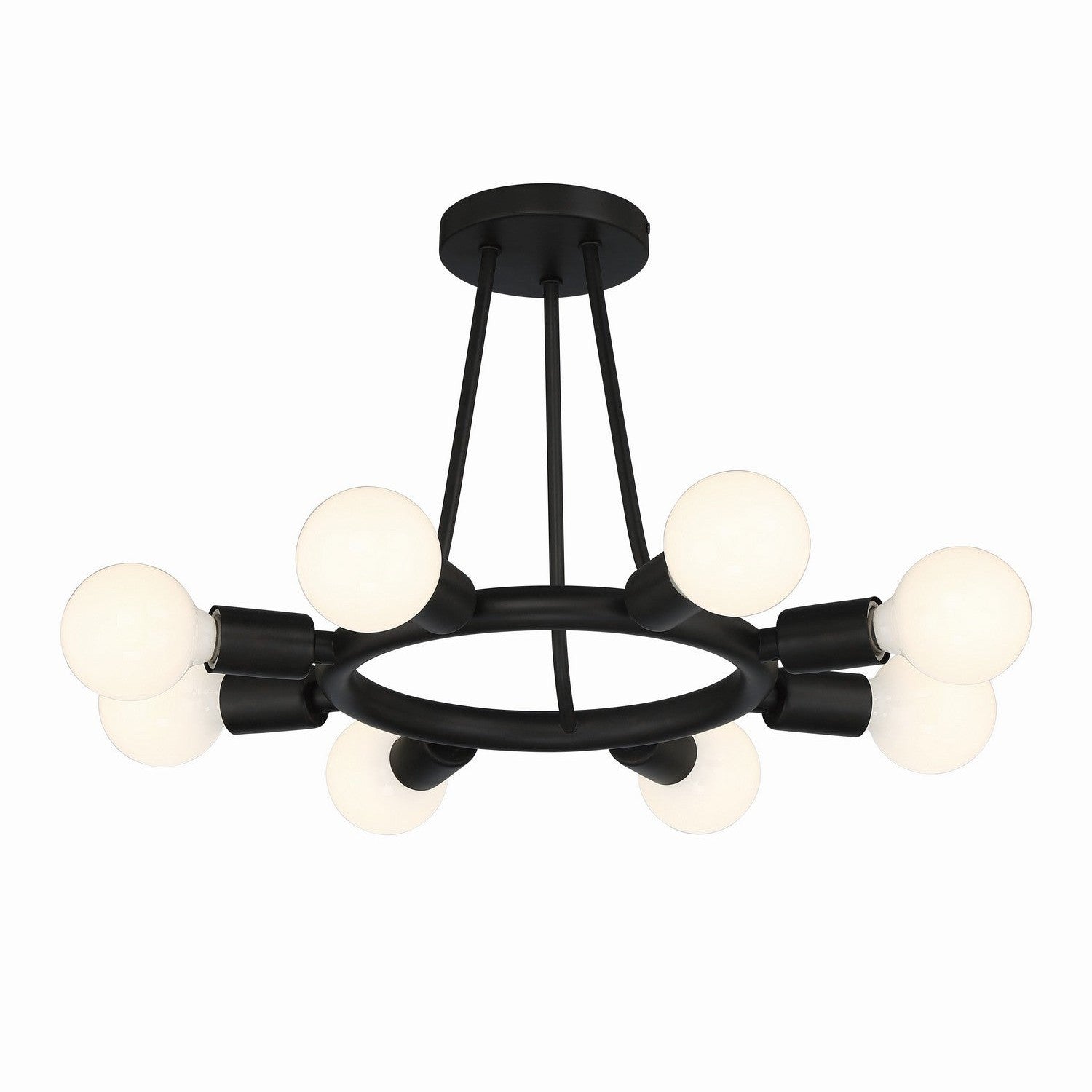 Crystorama - 9043-BK - Eight Light Semi Flush Mount - Dakota - Black