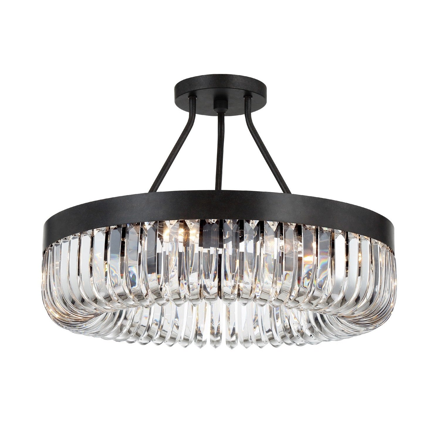 Crystorama - ALI-B2008-CZ_CEILING - Eight Light Semi Flush Mount - Alister - Charcoal Bronze