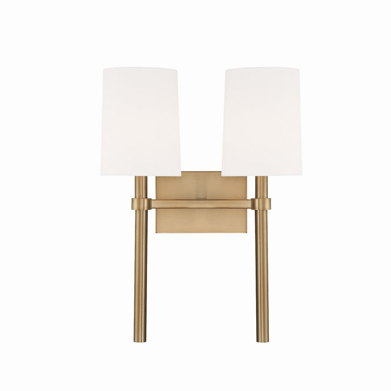 Crystorama - BRO-452-VG - Two Light Wall Sconce - Bromley - Vibrant Gold