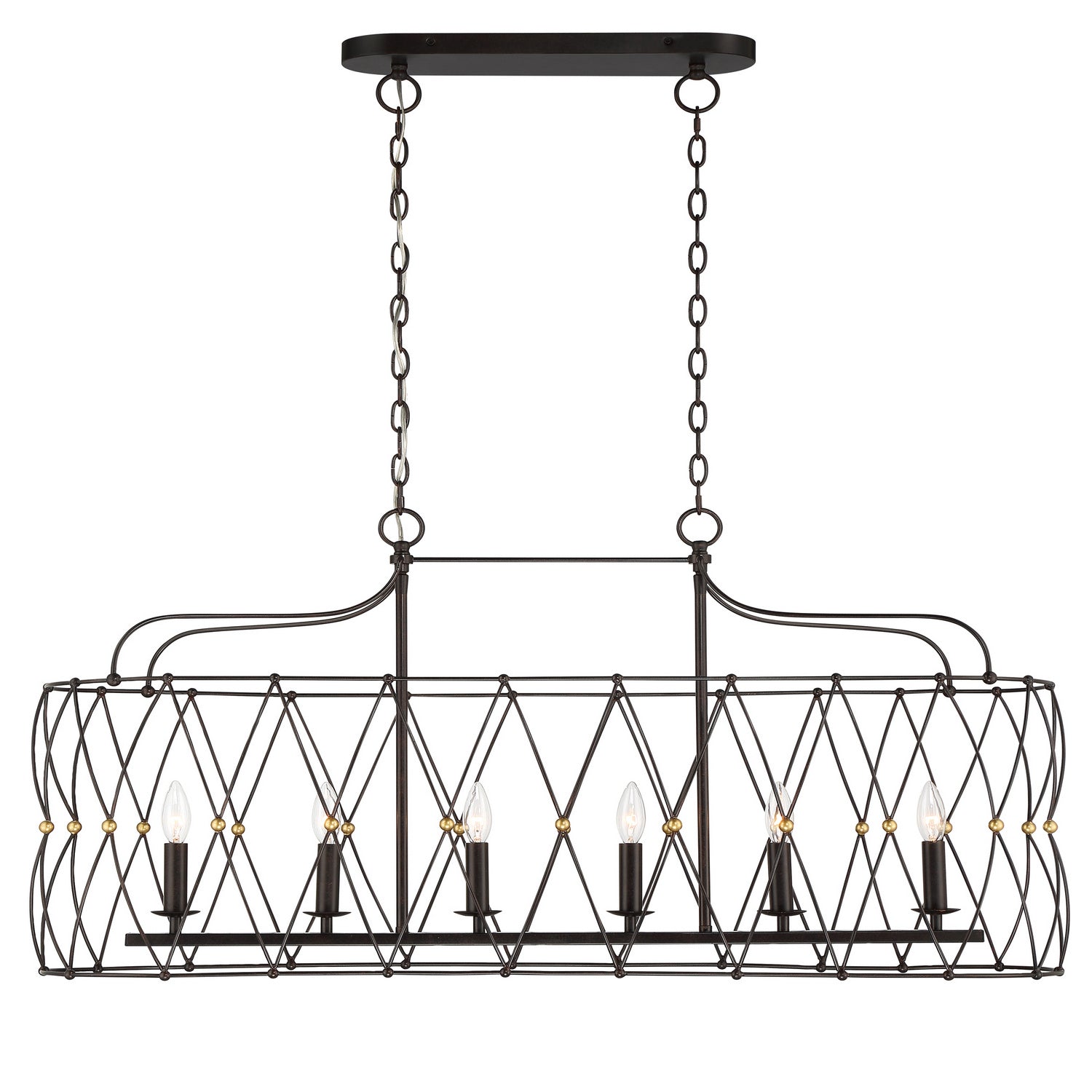 Crystorama - ZUC-A9037-EB-GA - Six Light Chandelier - Zucca - English Bronze + Antique Gold
