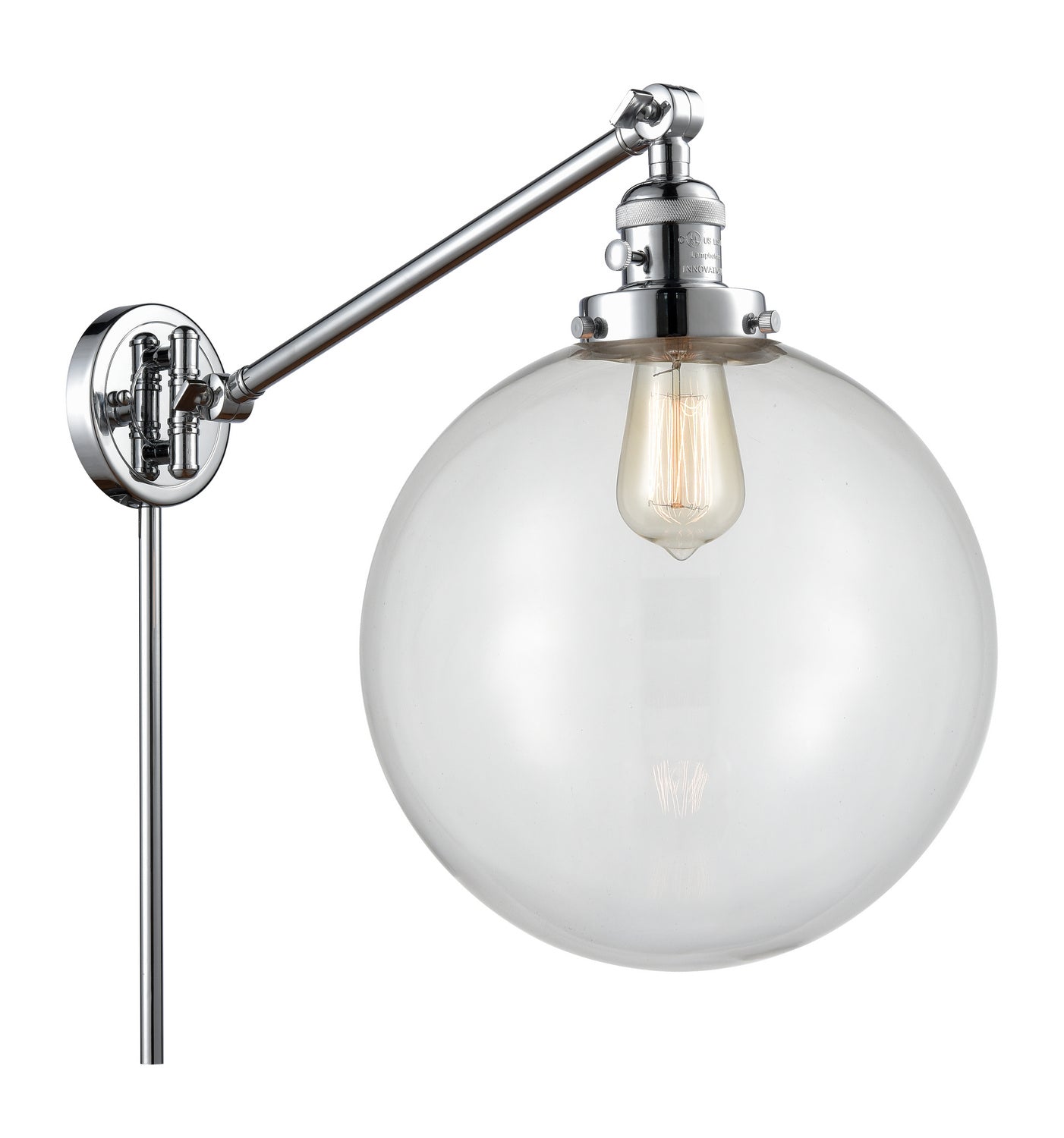 Innovations - 237-PC-G202-12 - One Light Swing Arm - Franklin Restoration - Polished Chrome