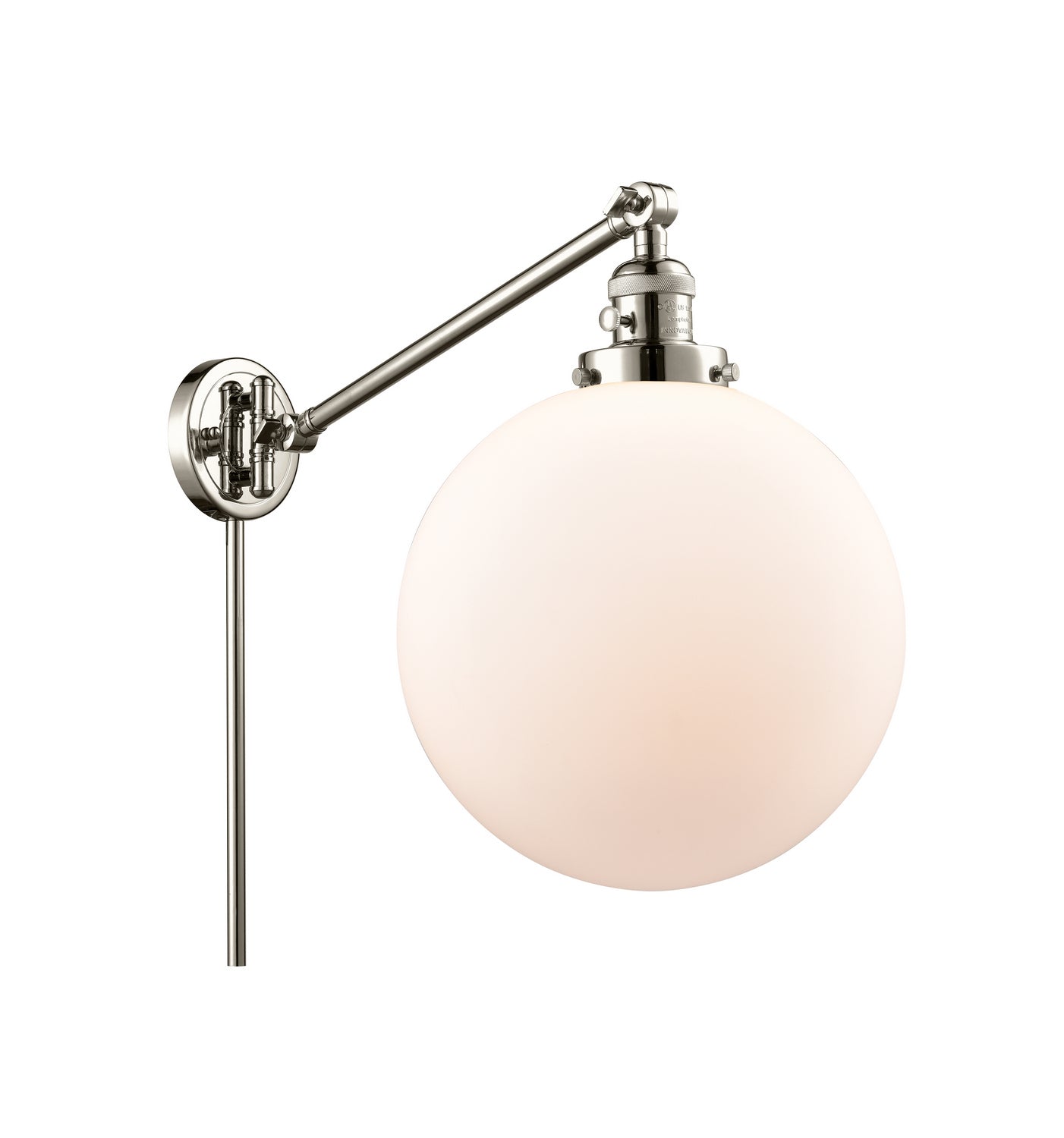 Innovations - 237-PN-G201-12 - One Light Swing Arm - Franklin Restoration - Polished Nickel