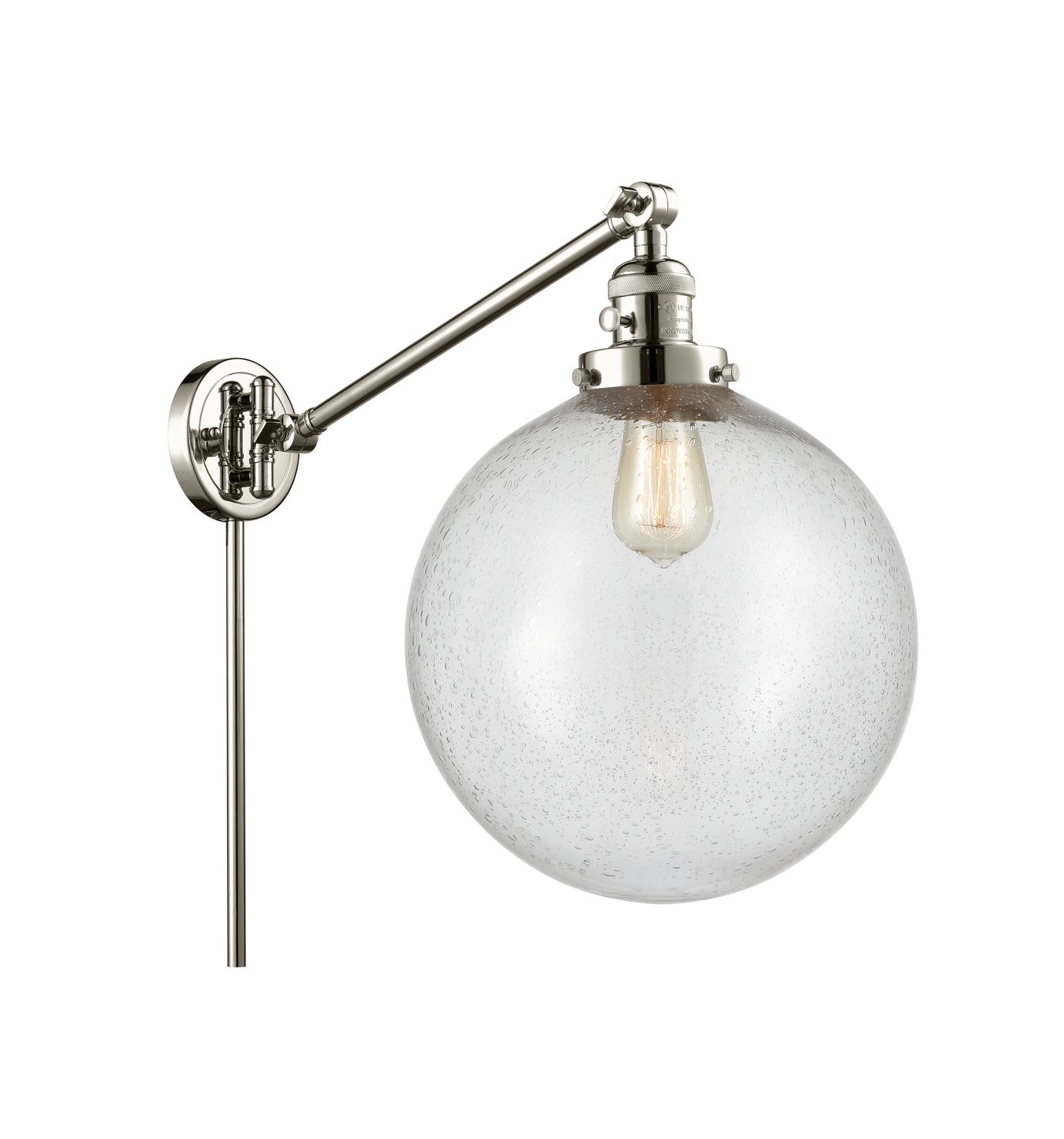 Innovations - 237-PN-G204-12 - One Light Swing Arm - Franklin Restoration - Polished Nickel