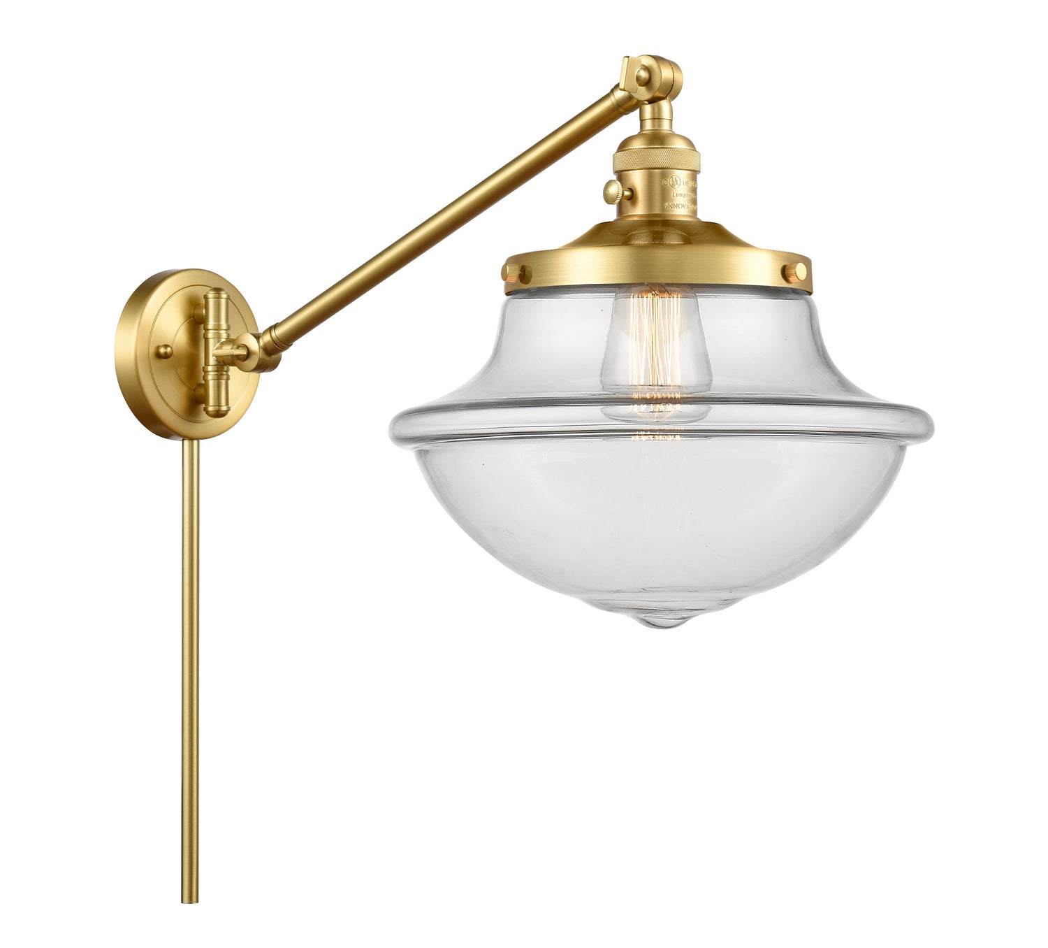 Innovations - 237-SG-G542 - One Light Swing Arm - Franklin Restoration - Satin Gold