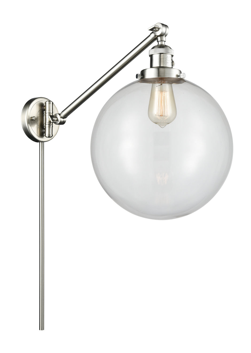 Innovations - 237-SN-G202-12 - One Light Swing Arm - Franklin Restoration - Brushed Satin Nickel