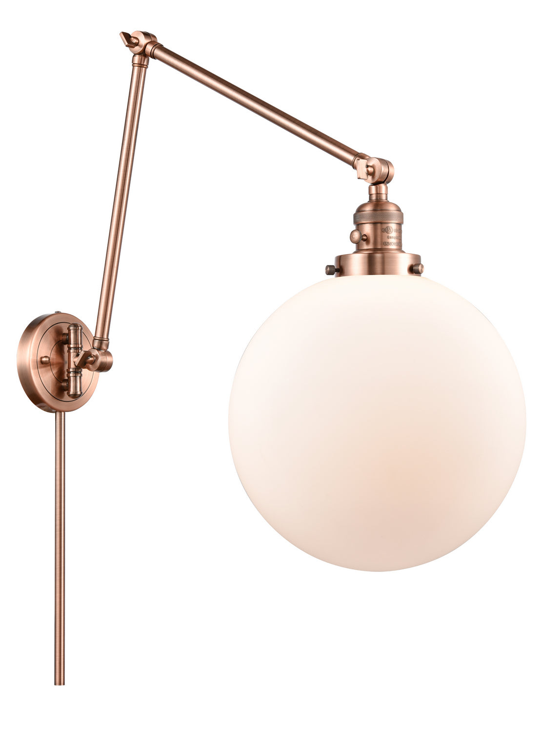 Innovations - 238-AC-G201-12 - One Light Swing Arm - Franklin Restoration - Antique Copper