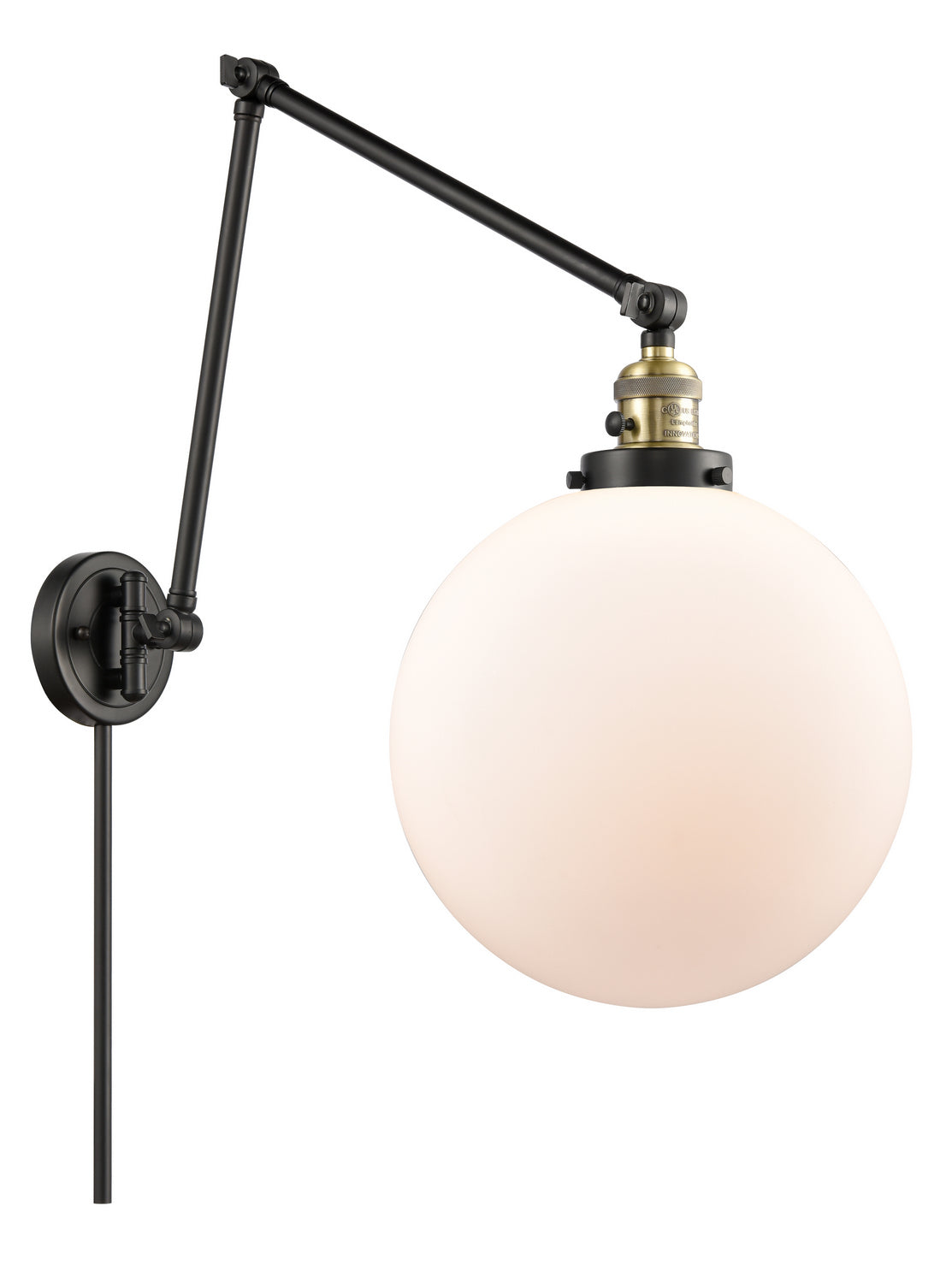 Innovations - 238-BAB-G201-12 - One Light Swing Arm - Franklin Restoration - Black Antique Brass