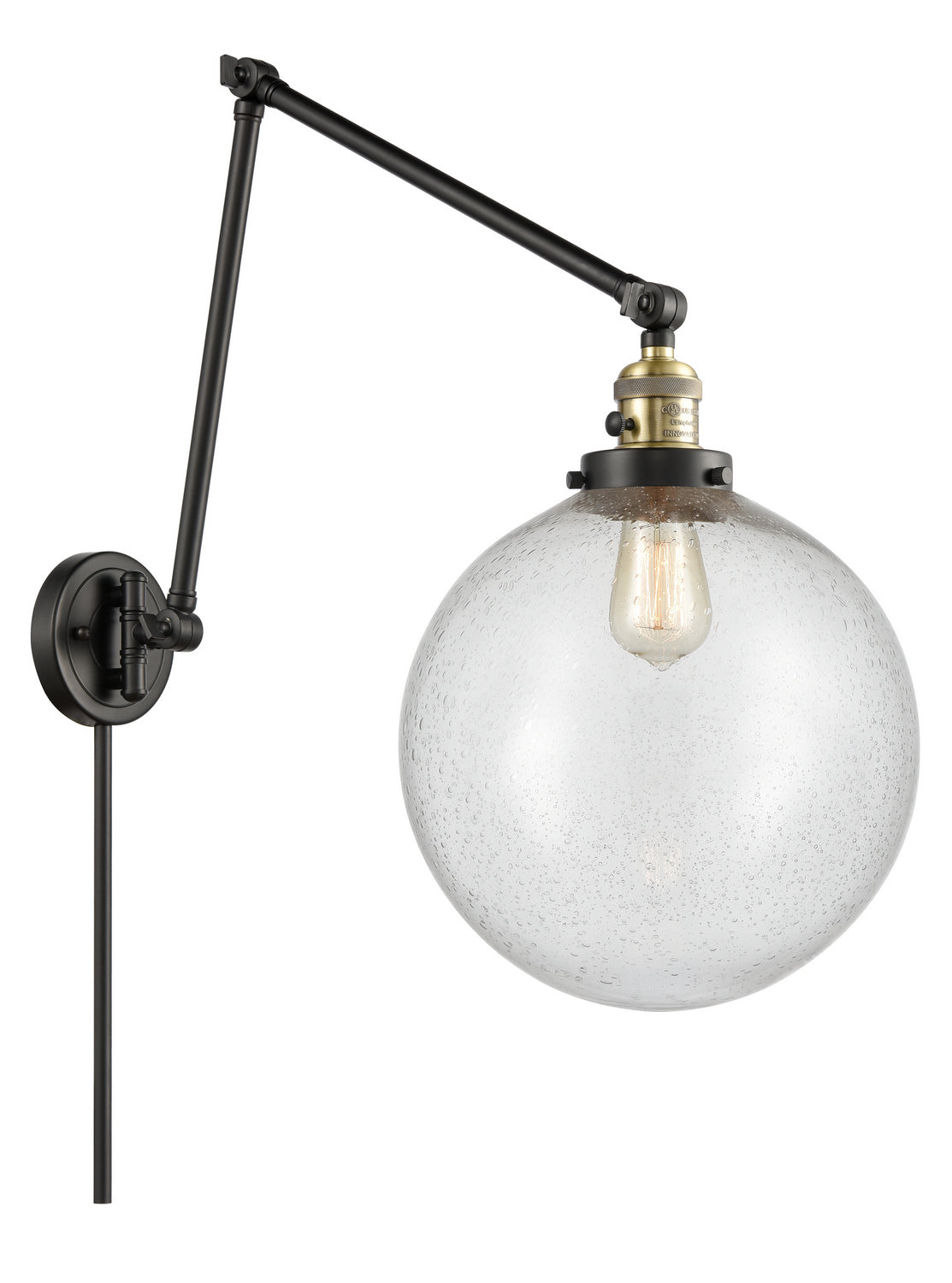 Innovations - 238-BAB-G204-12 - One Light Swing Arm - Franklin Restoration - Black Antique Brass