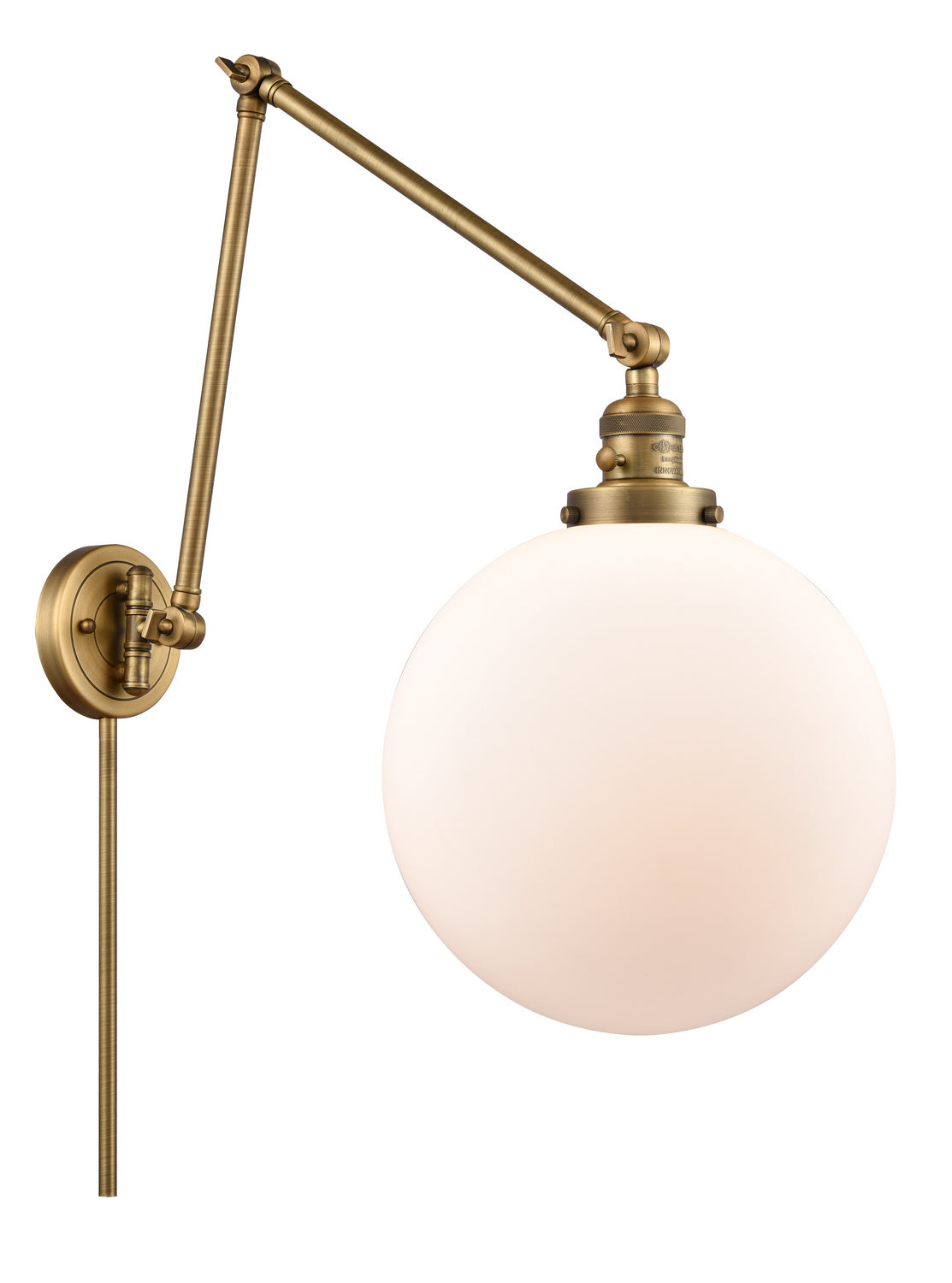 Innovations - 238-BB-G201-12 - One Light Swing Arm - Franklin Restoration - Brushed Brass