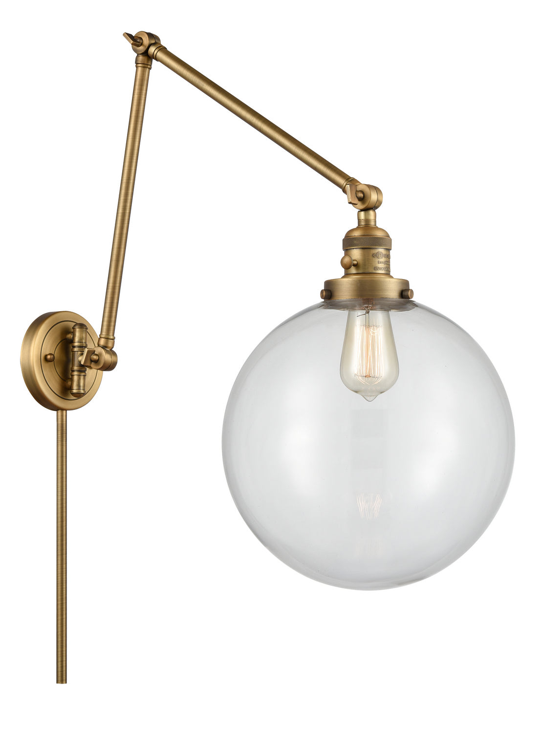 Innovations - 238-BB-G202-12 - One Light Swing Arm - Franklin Restoration - Brushed Brass