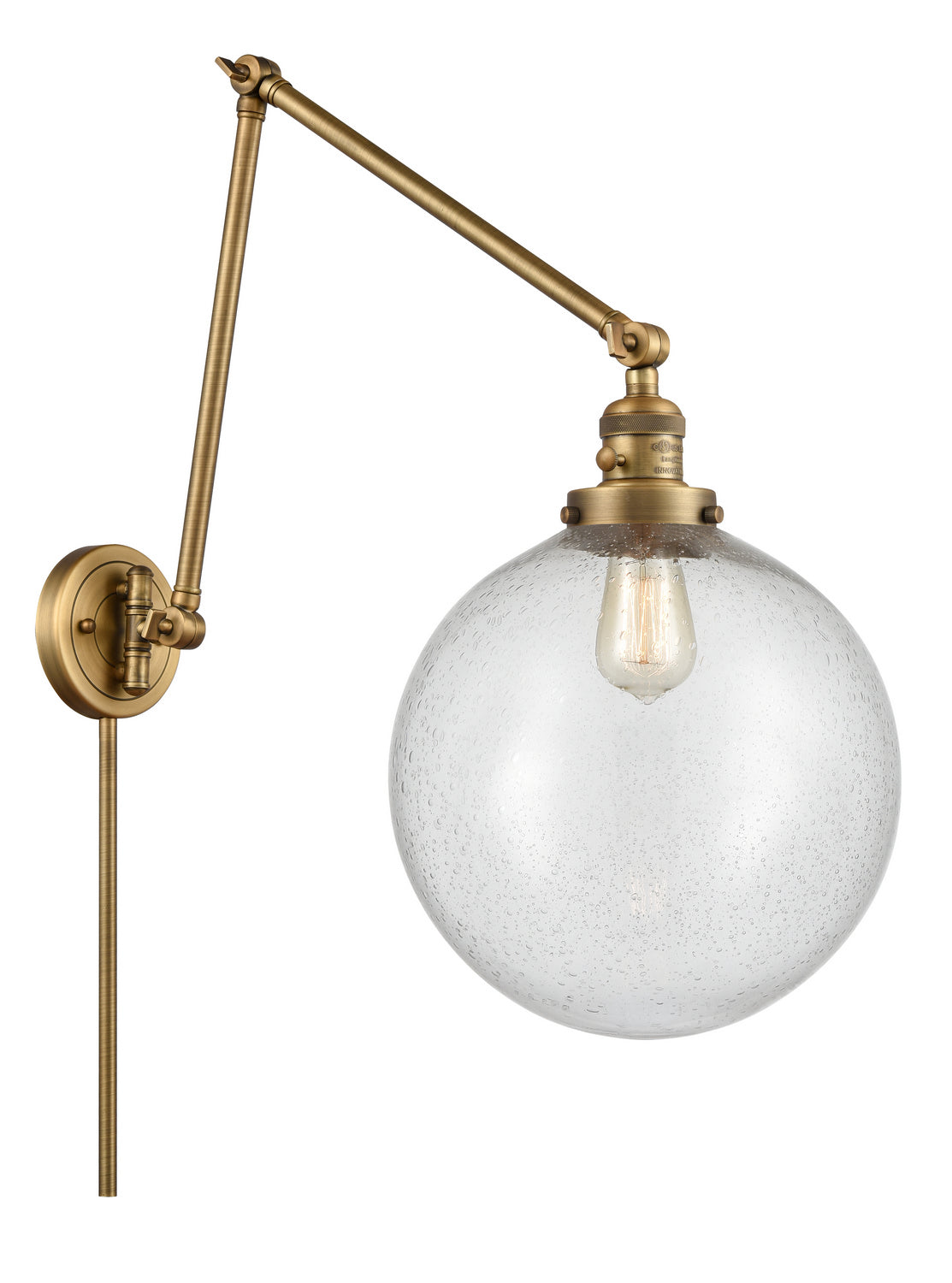 Innovations - 238-BB-G204-12 - One Light Swing Arm - Franklin Restoration - Brushed Brass