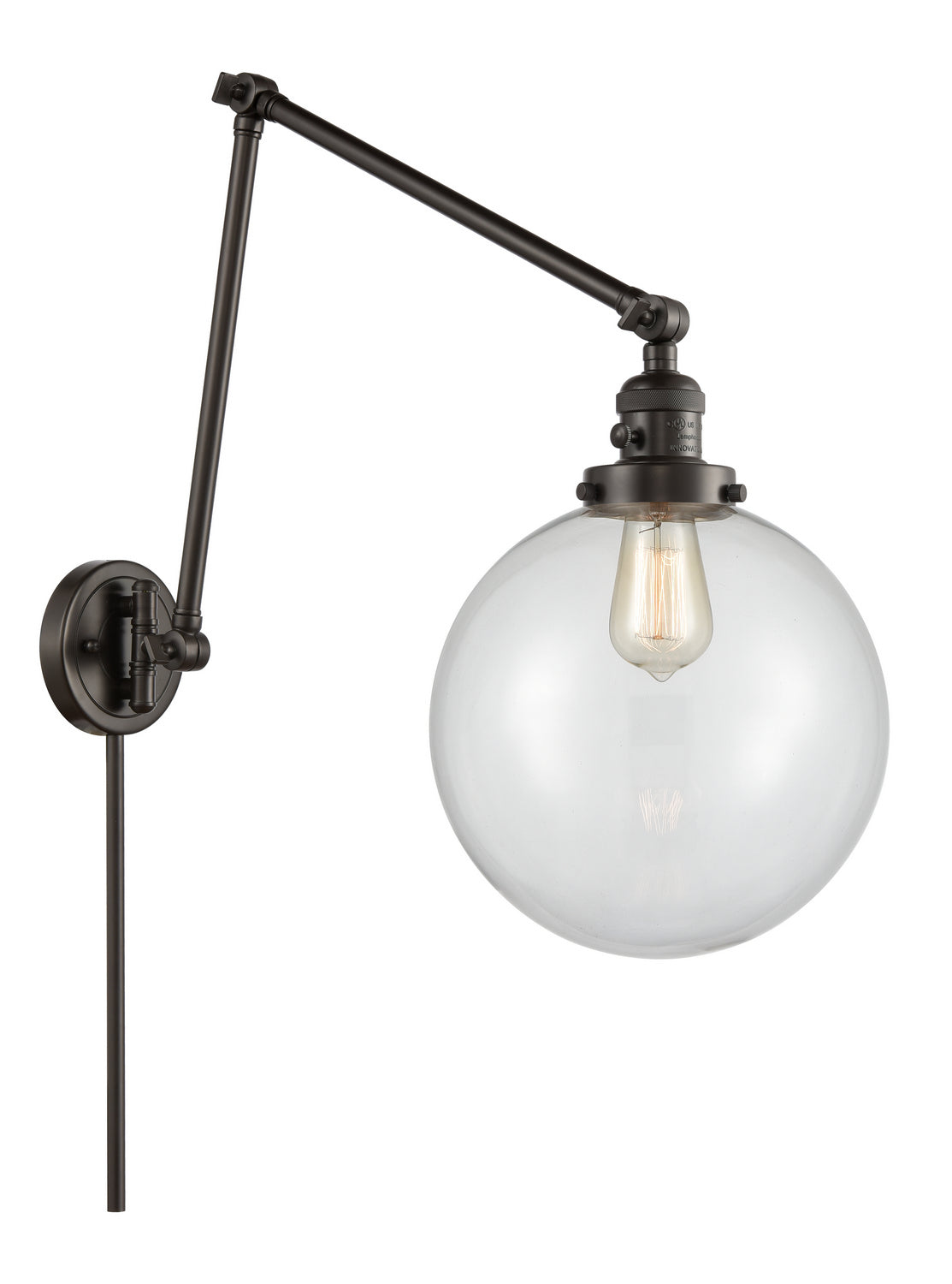 Innovations - 238-OB-G202-10 - One Light Swing Arm - Franklin Restoration - Oil Rubbed Bronze