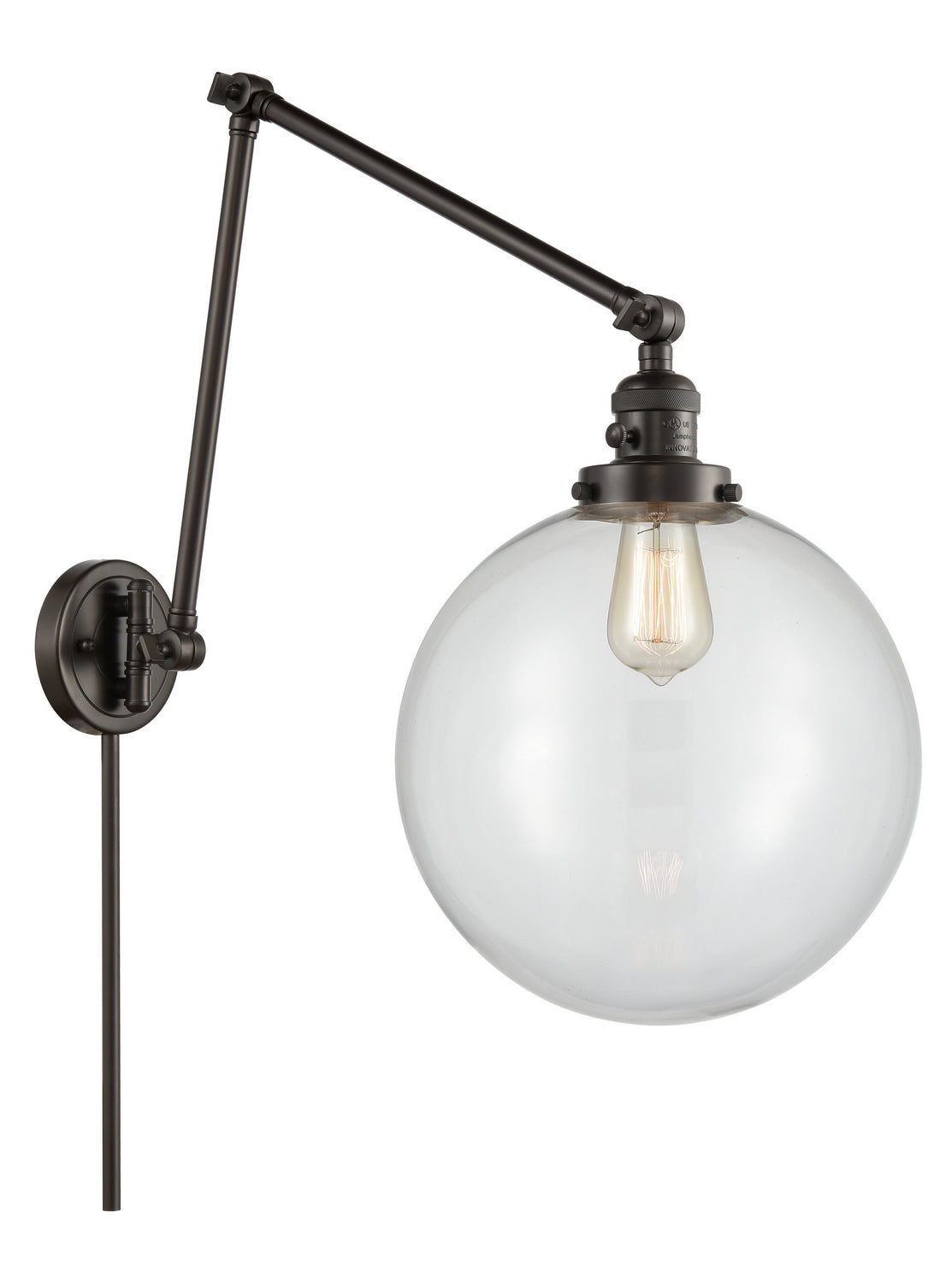 Innovations - 238-OB-G202-12 - One Light Swing Arm - Franklin Restoration - Oil Rubbed Bronze
