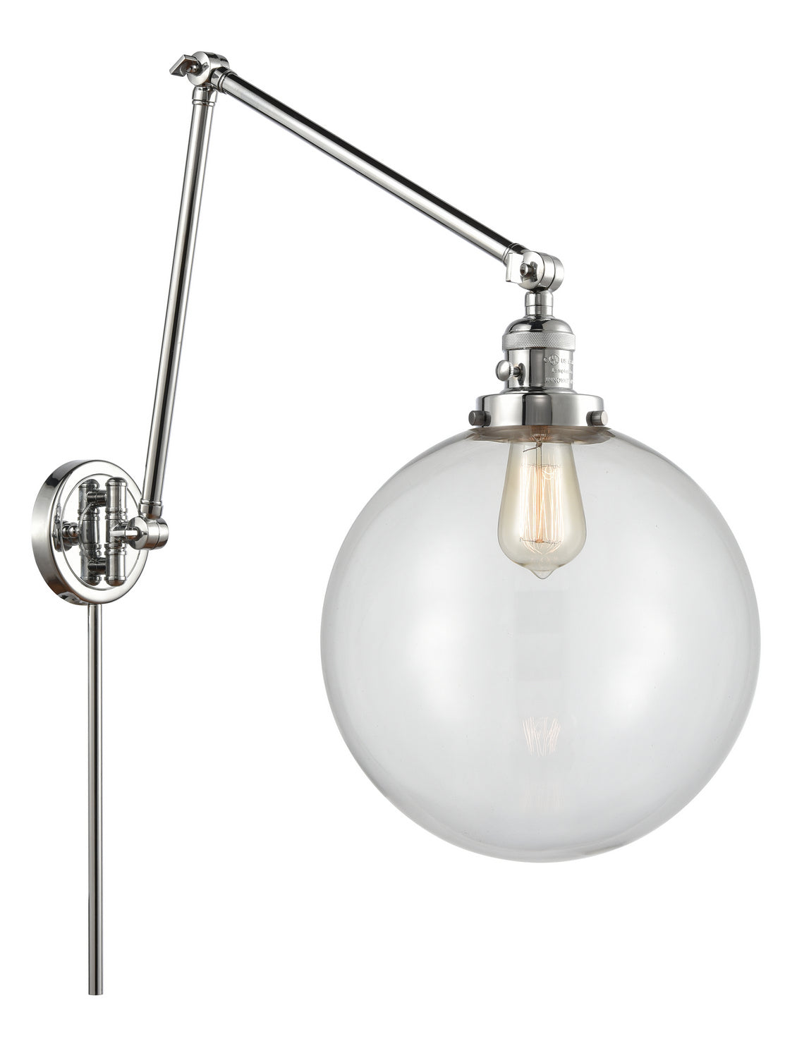Innovations - 238-PC-G202-12 - One Light Swing Arm - Franklin Restoration - Polished Chrome