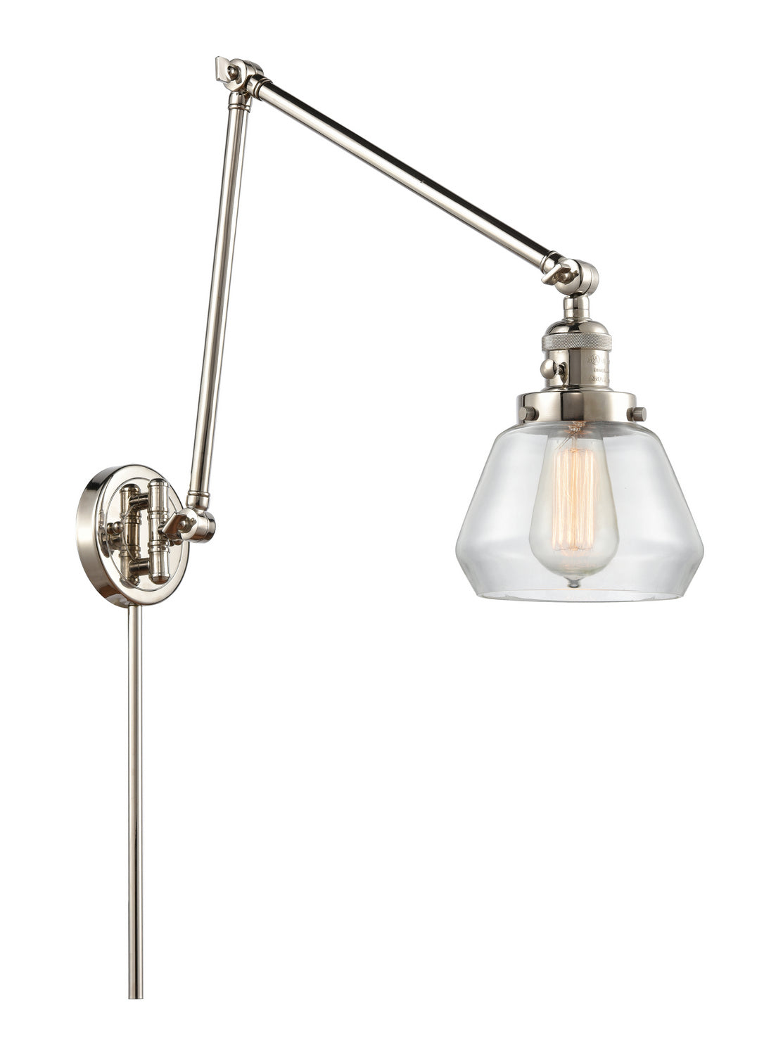 Innovations - 238-PN-G172 - One Light Swing Arm - Franklin Restoration - Polished Nickel