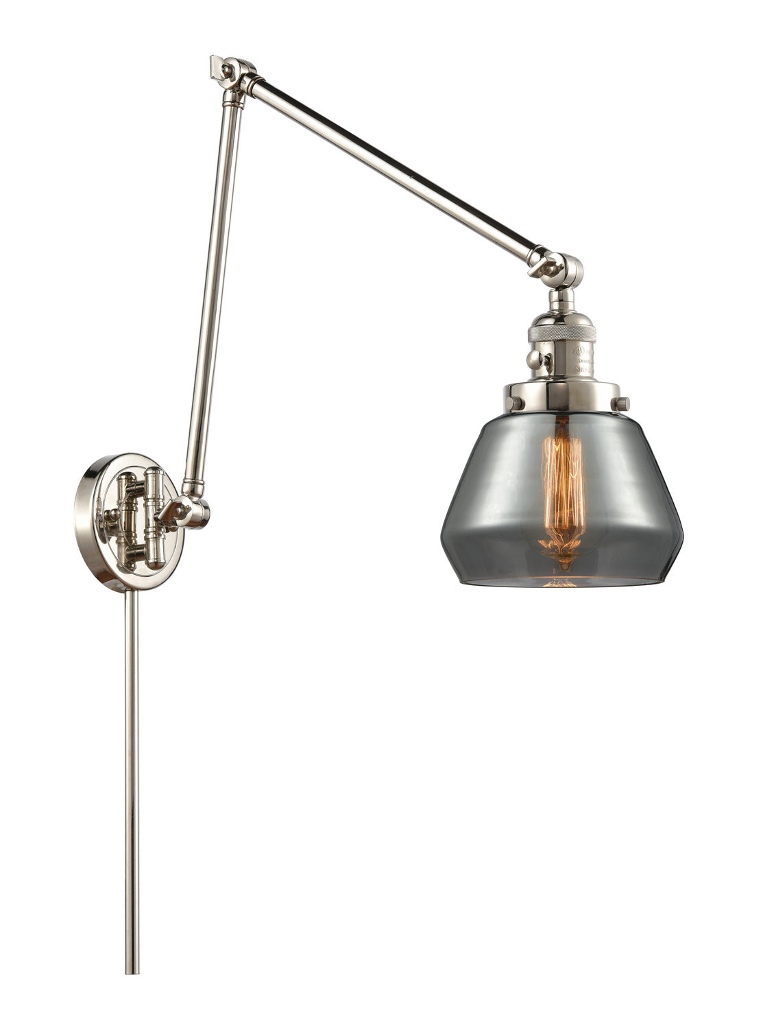 Innovations - 238-PN-G173 - One Light Swing Arm - Franklin Restoration - Polished Nickel