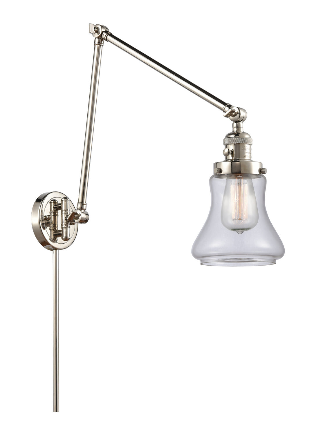 Innovations - 238-PN-G192 - One Light Swing Arm - Franklin Restoration - Polished Nickel