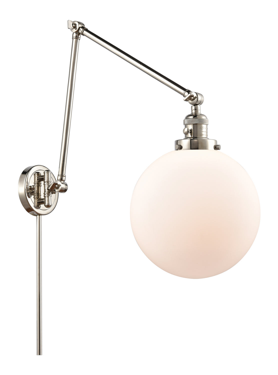 Innovations - 238-PN-G201-10 - One Light Swing Arm - Franklin Restoration - Polished Nickel