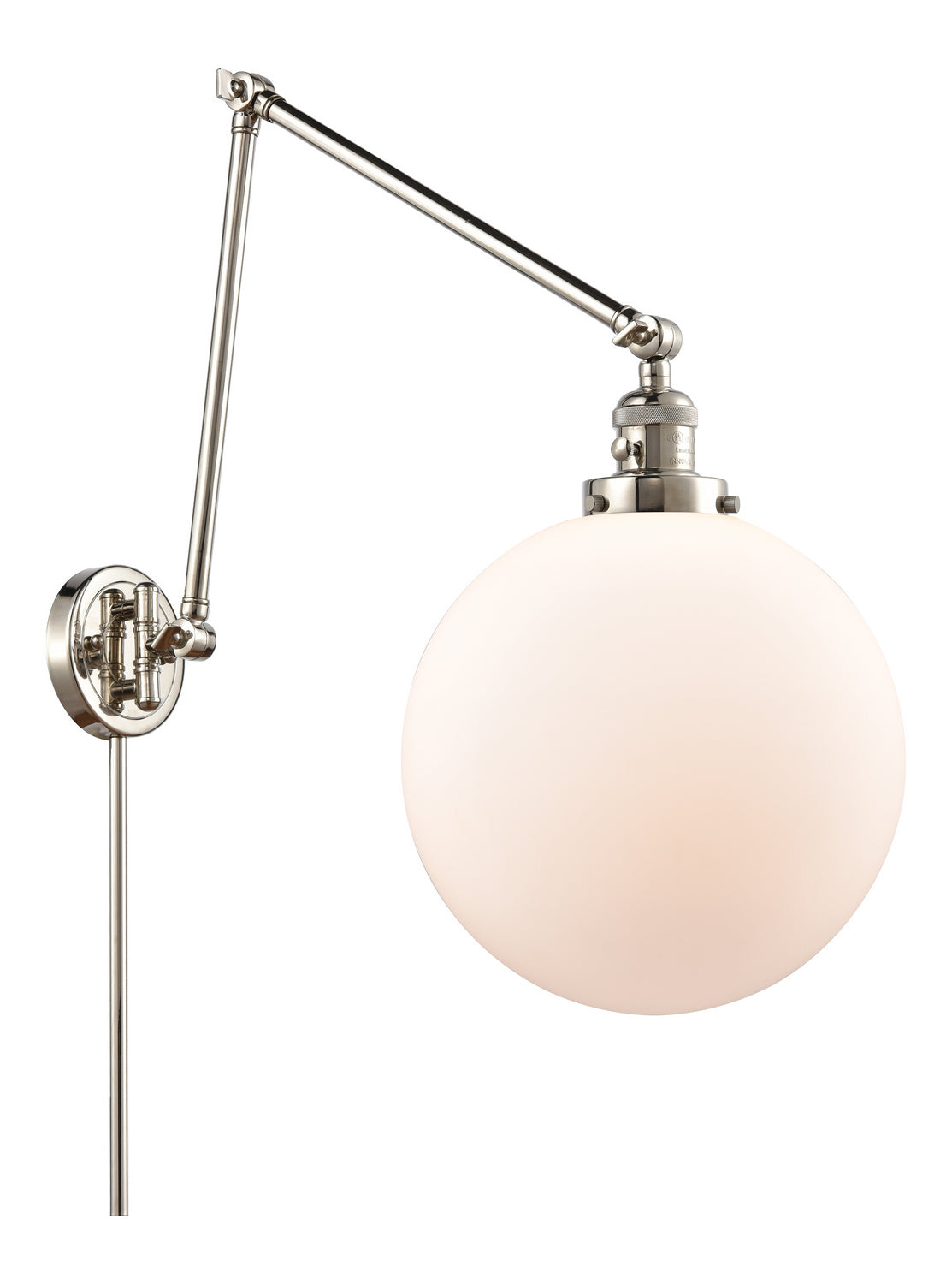 Innovations - 238-PN-G201-12 - One Light Swing Arm - Franklin Restoration - Polished Nickel
