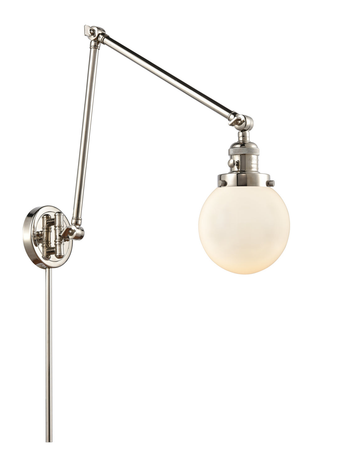 Innovations - 238-PN-G201-6 - One Light Swing Arm - Franklin Restoration - Polished Nickel