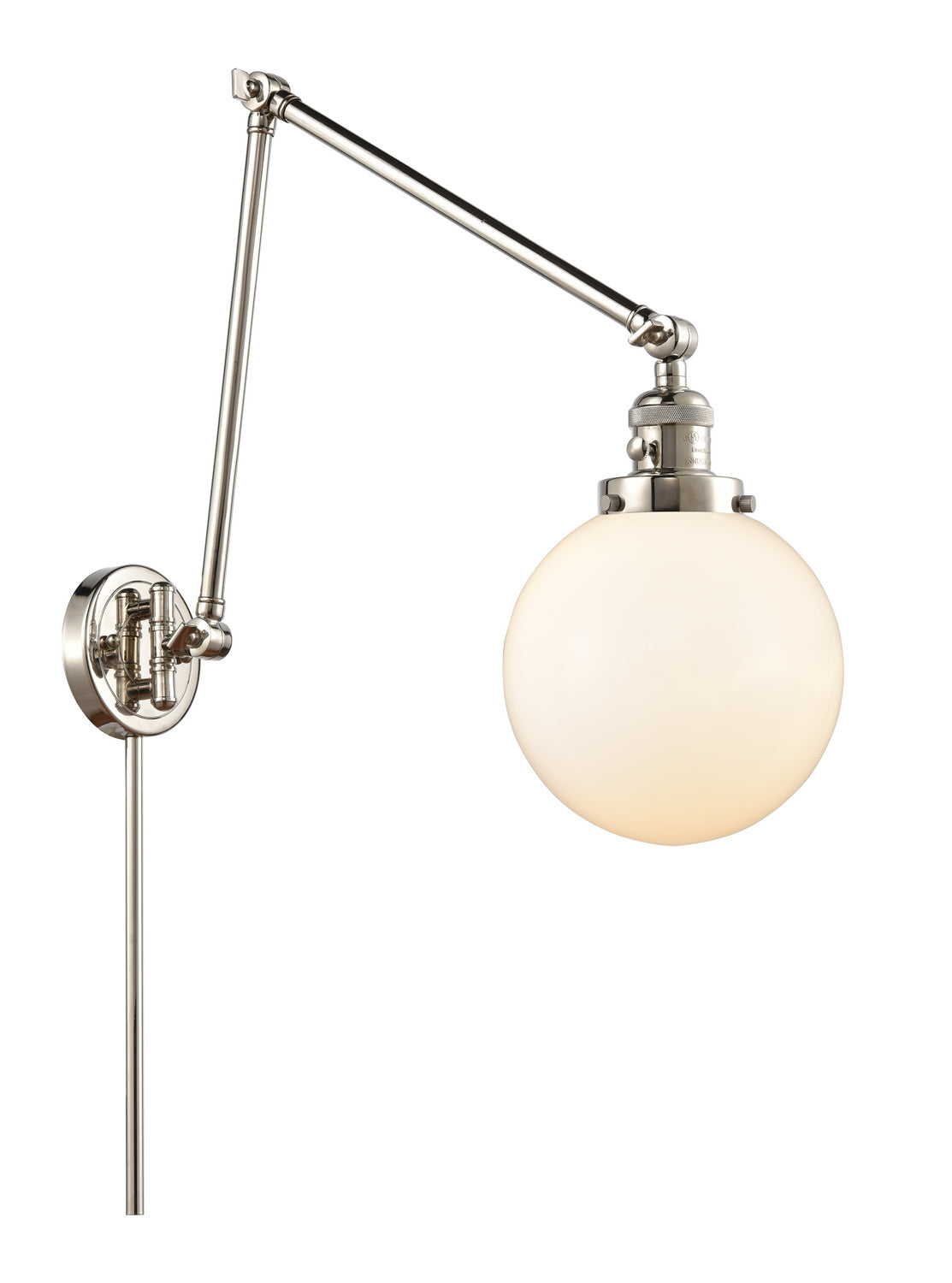 Innovations - 238-PN-G201-8 - One Light Swing Arm - Franklin Restoration - Polished Nickel