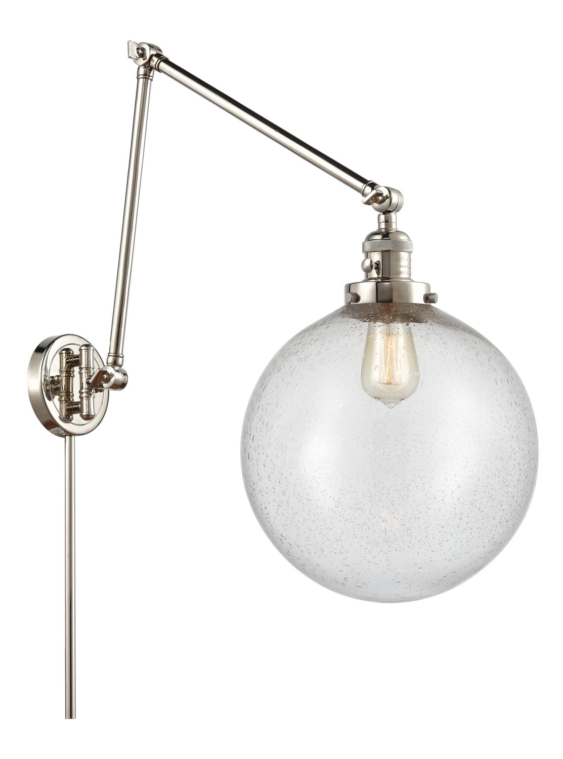 Innovations - 238-PN-G204-12 - One Light Swing Arm - Franklin Restoration - Polished Nickel