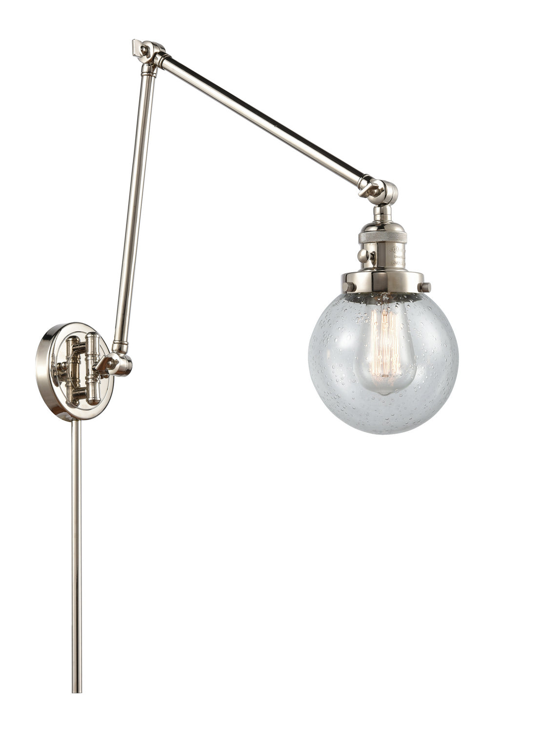 Innovations - 238-PN-G204-6 - One Light Swing Arm - Franklin Restoration - Polished Nickel