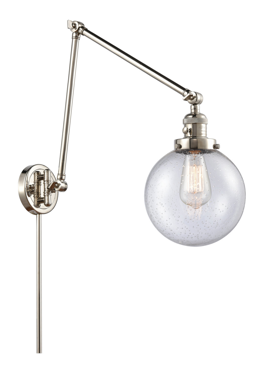 Innovations - 238-PN-G204-8 - One Light Swing Arm - Franklin Restoration - Polished Nickel