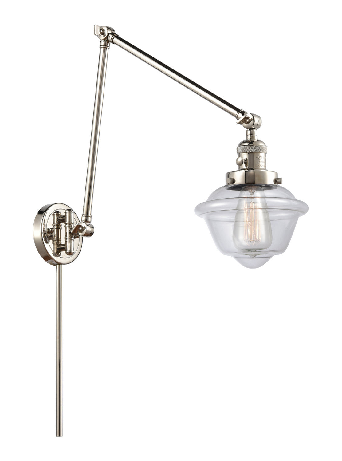 Innovations - 238-PN-G532 - One Light Swing Arm - Franklin Restoration - Polished Nickel
