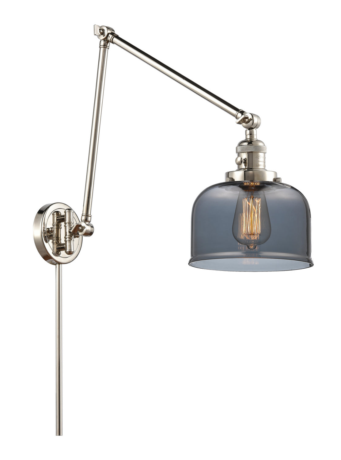 Innovations - 238-PN-G73 - One Light Swing Arm - Franklin Restoration - Polished Nickel