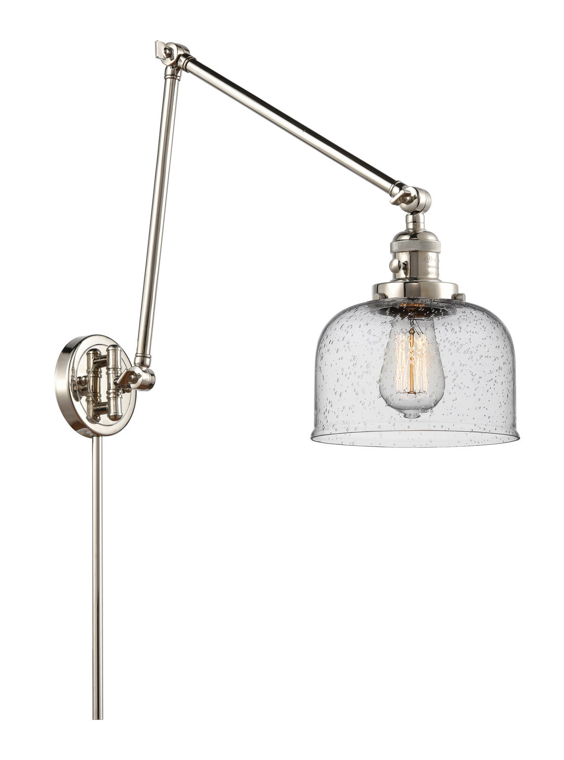 Innovations - 238-PN-G74 - One Light Swing Arm - Franklin Restoration - Polished Nickel