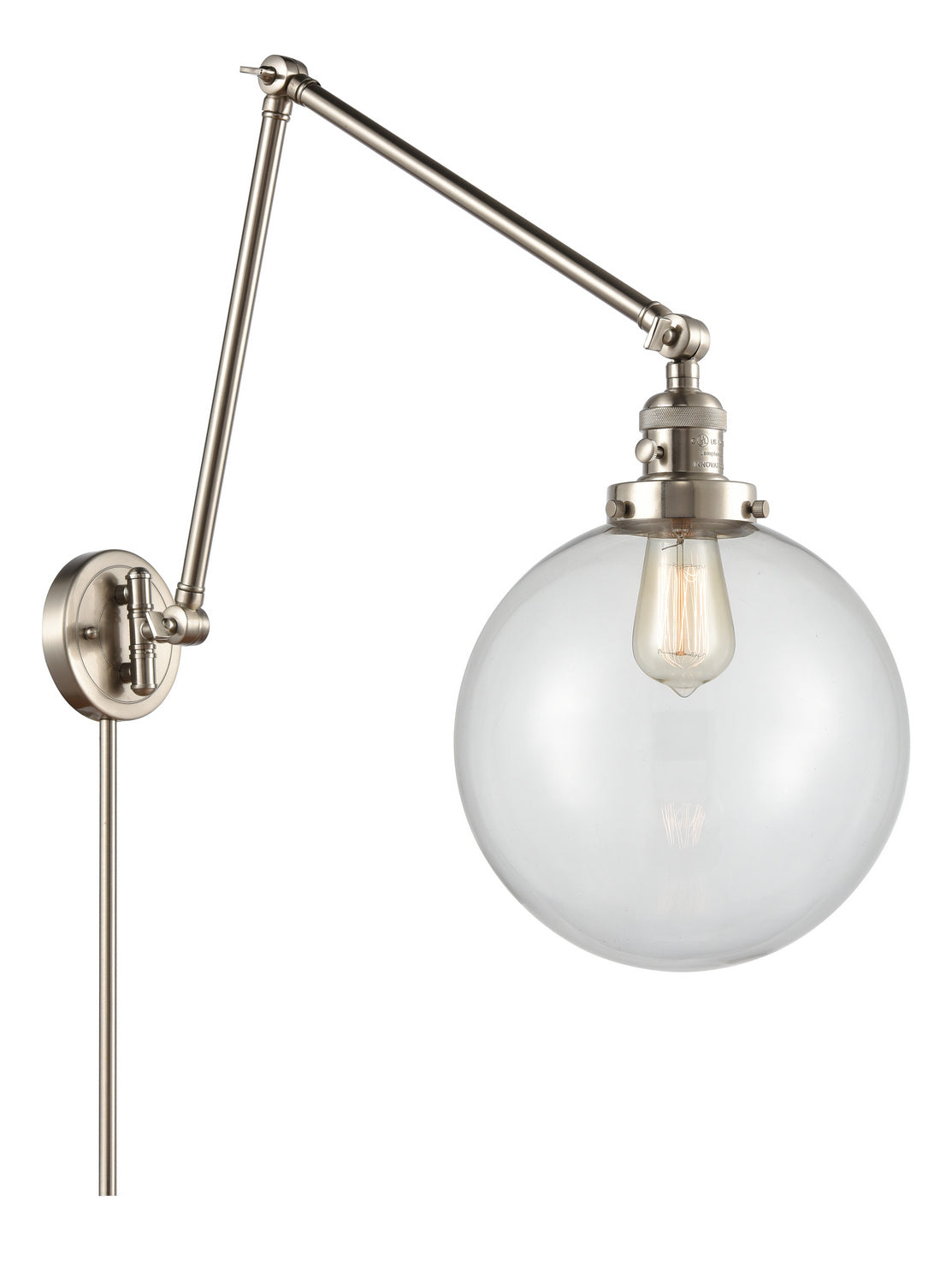 Innovations - 238-SN-G202-10 - One Light Swing Arm - Franklin Restoration - Brushed Satin Nickel